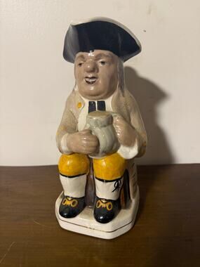 Vintage Toby Jug Traditional English Character Pitcher Gentleman Tricorn Hat